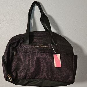 NEW by Maven Thread Black Leopard Duffle For Gym Or Hot Yoga